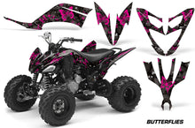 Load image into Gallery viewer, ATV Decal Graphic Kit Quad Sticker Wrap For Yamaha Raptor 250 2008-2014 BUTTERFLIES PINK BLACK-atv motorcycle utv parts accessories gear helmets jackets gloves pantsAll Terrain Depot
