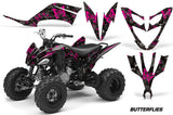 ATV Decal Graphic Kit Quad Sticker Wrap For Yamaha Raptor 250 2008-2014 BUTTERFLIES PINK BLACK