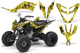 ATV Decal Graphic Kit Quad Sticker Wrap For Yamaha Raptor 250 2008-2014 BUTTERFLIES BLACK YELLOW