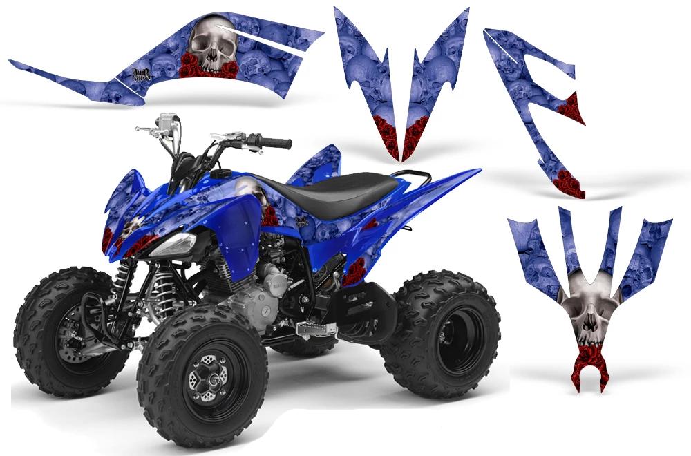 ATV Decal Graphic Kit Quad Sticker Wrap For Yamaha Raptor 250 2008-2014 BONES BLUE-atv motorcycle utv parts accessories gear helmets jackets gloves pantsAll Terrain Depot