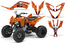 ATV Decal Graphic Kit Quad Sticker Wrap For Yamaha Raptor 250 2008-2014 BONES ORANGE-atv motorcycle utv parts accessories gear helmets jackets gloves pantsAll Terrain Depot