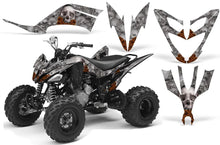 Load image into Gallery viewer, ATV Decal Graphic Kit Quad Sticker Wrap For Yamaha Raptor 250 2008-2014 BONES SILVER ORANGE-atv motorcycle utv parts accessories gear helmets jackets gloves pantsAll Terrain Depot