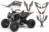 ATV Decal Graphic Kit Quad Sticker Wrap For Yamaha Raptor 250 2008-2014 BONES SILVER ORANGE