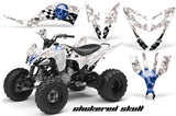ATV Decal Graphic Kit Quad Sticker Wrap For Yamaha Raptor 250 2008-2014 CHECKERED BLUE WHITE
