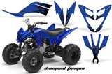 ATV Decal Graphic Kit Quad Sticker Wrap For Yamaha Raptor 250 2008-2014 DIAMOND FLAMES BLACK BLUE