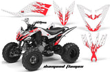 ATV Decal Graphic Kit Quad Sticker Wrap For Yamaha Raptor 250 2008-2014 SIAMOND FLAMES RED WHITE