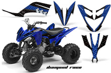 Load image into Gallery viewer, ATV Decal Graphic Kit Quad Sticker Wrap For Yamaha Raptor 250 2008-2014 DIAMOND RACE BLUE BLACK-atv motorcycle utv parts accessories gear helmets jackets gloves pantsAll Terrain Depot