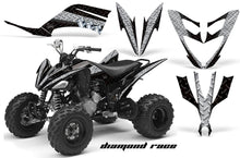 Load image into Gallery viewer, ATV Decal Graphic Kit Quad Sticker Wrap For Yamaha Raptor 250 2008-2014 DIAMOND RACE SILVER BLACK-atv motorcycle utv parts accessories gear helmets jackets gloves pantsAll Terrain Depot
