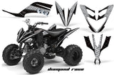 ATV Decal Graphic Kit Quad Sticker Wrap For Yamaha Raptor 250 2008-2014 DIAMOND RACE SILVER BLACK