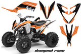 ATV Decal Graphic Kit Quad Sticker Wrap For Yamaha Raptor 250 2008-2014 DIAMOND RACE ORANGE BLACK