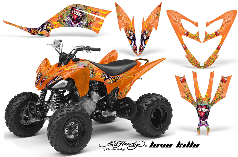 ATV Decal Graphic Kit Quad Sticker Wrap For Yamaha Raptor 250 2008-2014 EDHLK ORANGE-atv motorcycle utv parts accessories gear helmets jackets gloves pantsAll Terrain Depot