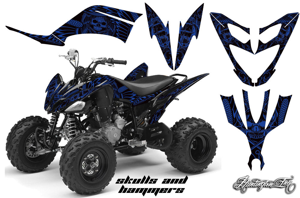 ATV Decal Graphic Kit Quad Sticker Wrap For Yamaha Raptor 250 2008-2014 HISH BLUE-atv motorcycle utv parts accessories gear helmets jackets gloves pantsAll Terrain Depot