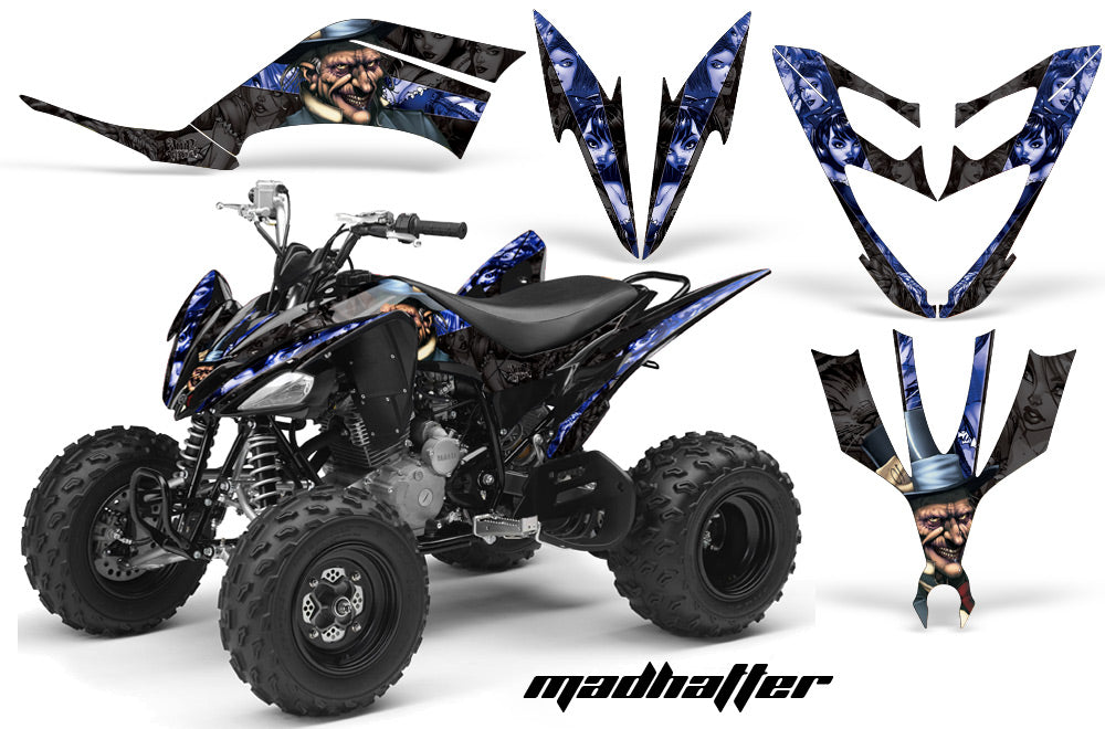 ATV Decal Graphic Kit Quad Sticker Wrap For Yamaha Raptor 250 2008-2014 HATTER BLUE BLACK-atv motorcycle utv parts accessories gear helmets jackets gloves pantsAll Terrain Depot