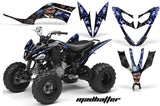 ATV Decal Graphic Kit Quad Sticker Wrap For Yamaha Raptor 250 2008-2014 HATTER BLUE BLACK