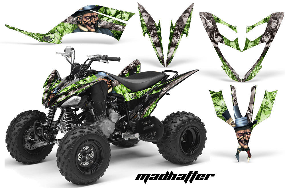 ATV Decal Graphic Kit Quad Sticker Wrap For Yamaha Raptor 250 2008-2014 HATTER SILVER GREEN-atv motorcycle utv parts accessories gear helmets jackets gloves pantsAll Terrain Depot