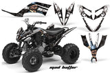 ATV Decal Graphic Kit Quad Sticker Wrap For Yamaha Raptor 250 2008-2014 HATTER WHITE BLACK