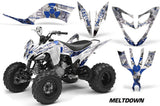 ATV Decal Graphic Kit Quad Sticker Wrap For Yamaha Raptor 250 2008-2014 MELTDOWN BLUE WHITE
