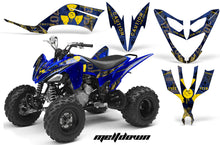 Load image into Gallery viewer, ATV Decal Graphic Kit Quad Sticker Wrap For Yamaha Raptor 250 2008-2014 MELTDOWN YELLOW BLUE-atv motorcycle utv parts accessories gear helmets jackets gloves pantsAll Terrain Depot