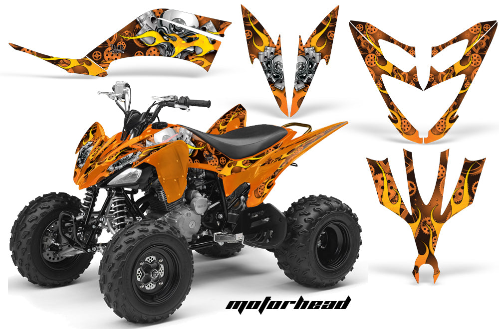 ATV Decal Graphic Kit Quad Sticker Wrap For Yamaha Raptor 250 2008-2014 MOTORHEAD ORANGE-atv motorcycle utv parts accessories gear helmets jackets gloves pantsAll Terrain Depot
