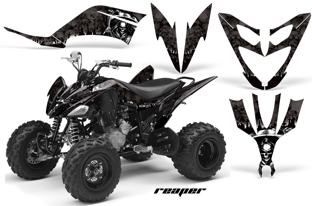 ATV Decal Graphic Kit Quad Sticker Wrap For Yamaha Raptor 250 2008-2014 REAPER BLACK-atv motorcycle utv parts accessories gear helmets jackets gloves pantsAll Terrain Depot