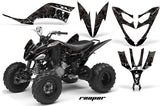 ATV Decal Graphic Kit Quad Sticker Wrap For Yamaha Raptor 250 2008-2014 REAPER BLACK