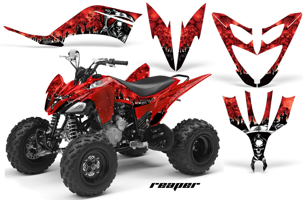 ATV Decal Graphic Kit Quad Sticker Wrap For Yamaha Raptor 250 2008-2014 REAPER RED-atv motorcycle utv parts accessories gear helmets jackets gloves pantsAll Terrain Depot