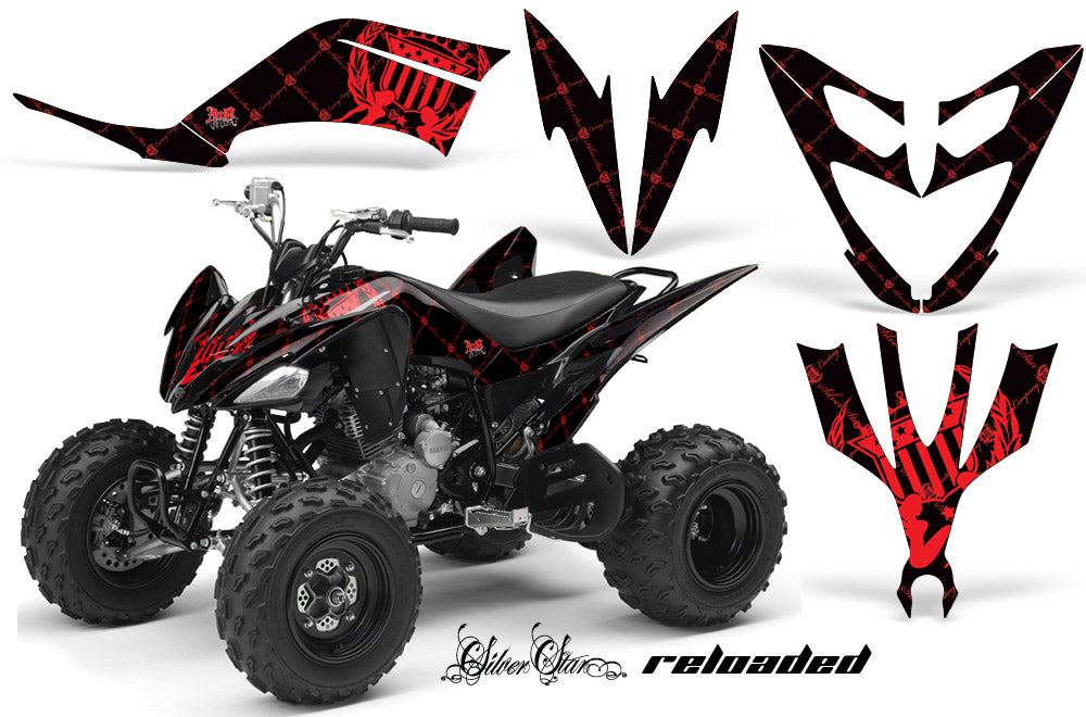 ATV Decal Graphic Kit Quad Sticker Wrap For Yamaha Raptor 250 2008-2014 RELOADED RED BLACK-atv motorcycle utv parts accessories gear helmets jackets gloves pantsAll Terrain Depot