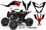 ATV Decal Graphic Kit Quad Sticker Wrap For Yamaha Raptor 250 2008-2014 RELOADED RED BLACK
