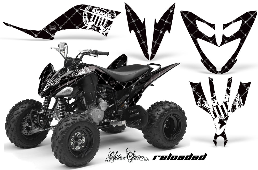 ATV Decal Graphic Kit Quad Sticker Wrap For Yamaha Raptor 250 2008-2014 RELOADED WHITE BLACK-atv motorcycle utv parts accessories gear helmets jackets gloves pantsAll Terrain Depot