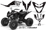 ATV Decal Graphic Kit Quad Sticker Wrap For Yamaha Raptor 250 2008-2014 RELOADED WHITE BLACK