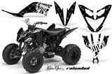 ATV Decal Graphic Kit Quad Sticker Wrap For Yamaha Raptor 250 2008-2014 RELOADED WHITE BLACK