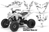 ATV Decal Graphic Kit Quad Sticker Wrap For Yamaha Raptor 250 2008-2014 SSSH BLACK WHITE