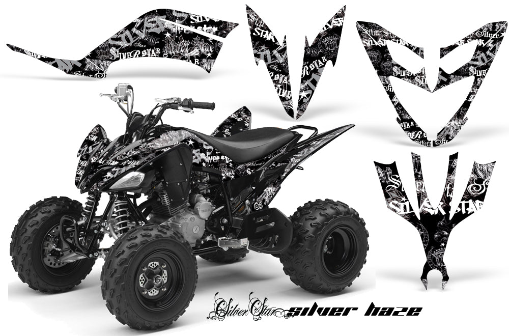 ATV Decal Graphic Kit Quad Sticker Wrap For Yamaha Raptor 250 2008-2014 SSSH WHITE BLACK-atv motorcycle utv parts accessories gear helmets jackets gloves pantsAll Terrain Depot