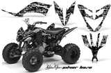 ATV Decal Graphic Kit Quad Sticker Wrap For Yamaha Raptor 250 2008-2014 SSSH WHITE BLACK