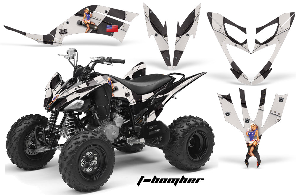 ATV Decal Graphic Kit Quad Sticker Wrap For Yamaha Raptor 250 2008-2014 TBOMBER BLACK-atv motorcycle utv parts accessories gear helmets jackets gloves pantsAll Terrain Depot