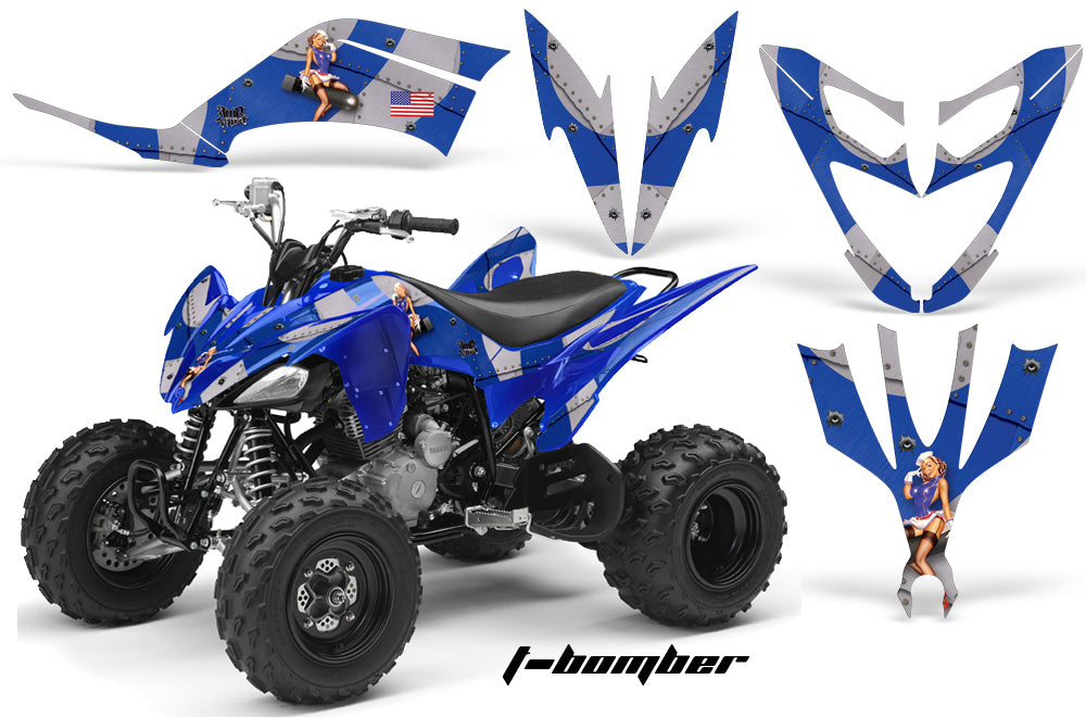 ATV Decal Graphic Kit Quad Sticker Wrap For Yamaha Raptor 250 2008-2014 TBOMBER BLUE-atv motorcycle utv parts accessories gear helmets jackets gloves pantsAll Terrain Depot