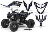 ATV Decal Graphic Kit Quad Sticker Wrap For Yamaha Raptor 250 2008-2014 TOXIC BLUE BLACK