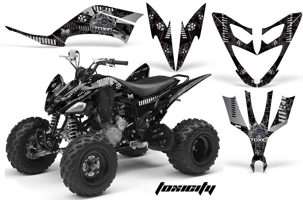 ATV Decal Graphic Kit Quad Sticker Wrap For Yamaha Raptor 250 2008-2014 TOXIC SILVER BLACK-atv motorcycle utv parts accessories gear helmets jackets gloves pantsAll Terrain Depot