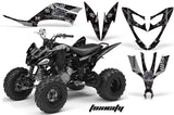 ATV Decal Graphic Kit Quad Sticker Wrap For Yamaha Raptor 250 2008-2014 TOXIC SILVER BLACK