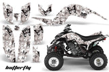 ATV Decal Graphics Kit Quad Sticker Wrap For Yamaha Raptor 660 2001-2005 BUTTERFLIES BLACK WHITE