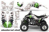 ATV Decal Graphics Kit Quad Sticker Wrap For Yamaha Raptor 660 2001-2005 CHECKERED GREEN WHITE