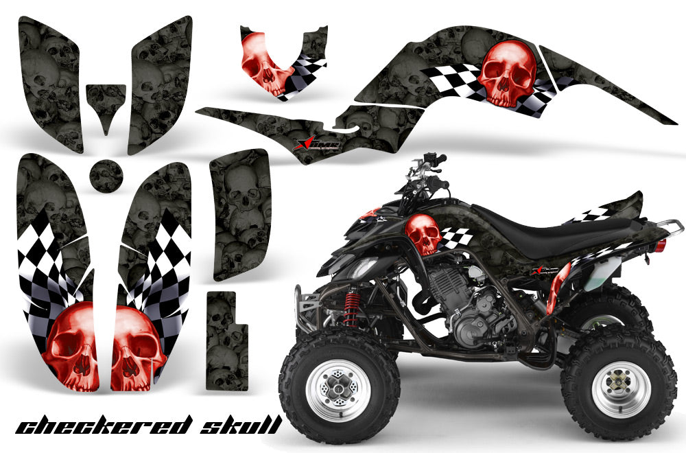 ATV Decal Graphics Kit Quad Sticker Wrap For Yamaha Raptor 660 2001-2005 CHECKERED RED BLACK-atv motorcycle utv parts accessories gear helmets jackets gloves pantsAll Terrain Depot