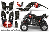 ATV Decal Graphics Kit Quad Sticker Wrap For Yamaha Raptor 660 2001-2005 CHECKERED RED BLACK