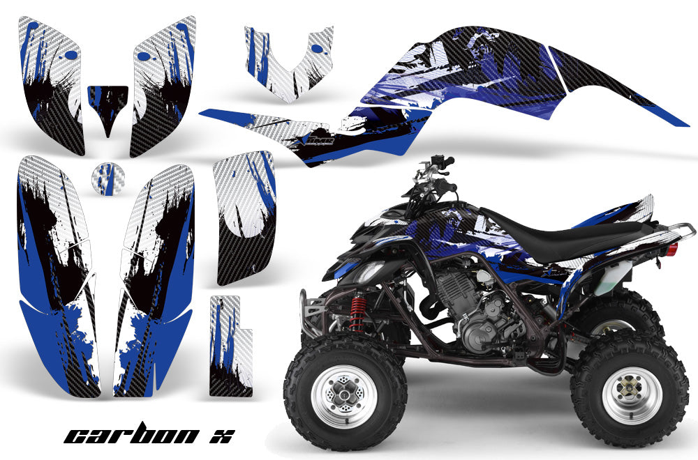 ATV Decal Graphics Kit Quad Sticker Wrap For Yamaha Raptor 660 2001-2005 CARBONX BLUE-atv motorcycle utv parts accessories gear helmets jackets gloves pantsAll Terrain Depot