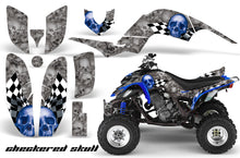 Load image into Gallery viewer, ATV Decal Graphics Kit Quad Sticker Wrap For Yamaha Raptor 660 2001-2005 CHECKERED BLUE SILVER-atv motorcycle utv parts accessories gear helmets jackets gloves pantsAll Terrain Depot