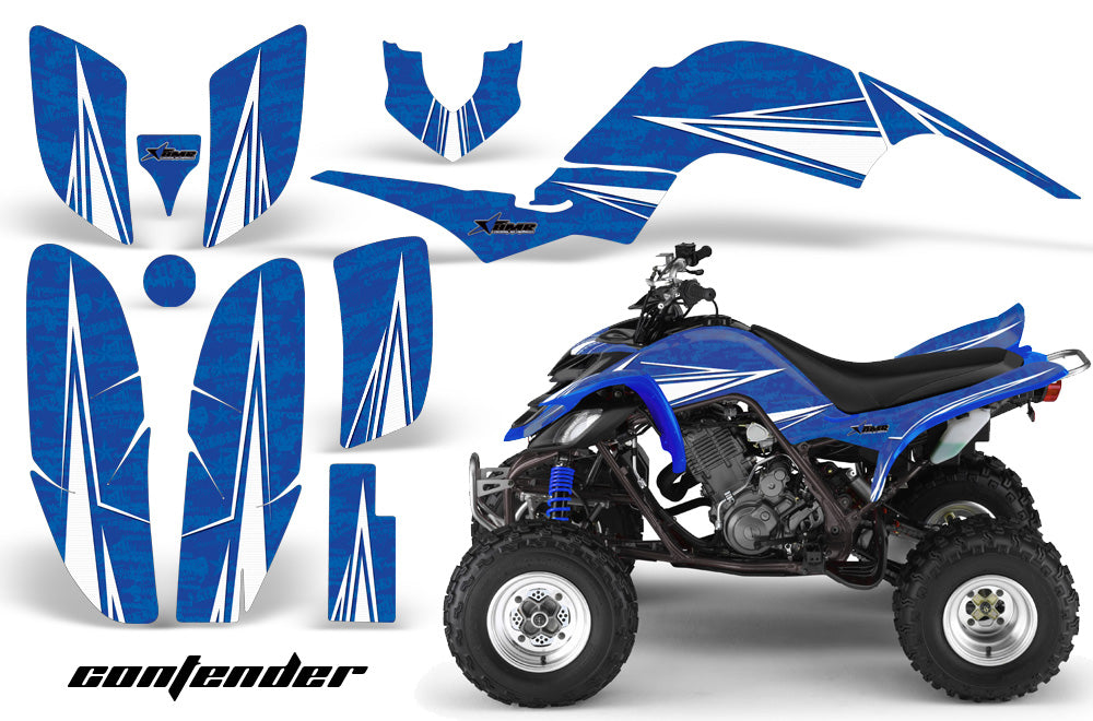 ATV Decal Graphics Kit Quad Sticker Wrap For Yamaha Raptor 660 2001-2005 CONTENDER WHITE BLUE-atv motorcycle utv parts accessories gear helmets jackets gloves pantsAll Terrain Depot