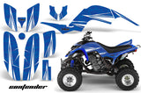 ATV Decal Graphics Kit Quad Sticker Wrap For Yamaha Raptor 660 2001-2005 CONTENDER WHITE BLUE