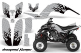 ATV Decal Graphics Kit Quad Sticker Wrap For Yamaha Raptor 660 2001-2005 DIAMOND FLAMES BLACK SILVER