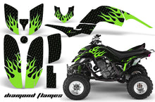 Load image into Gallery viewer, ATV Decal Graphics Kit Quad Sticker Wrap For Yamaha Raptor 660 2001-2005 DIAMOND FLAMES GREEN BLACK-atv motorcycle utv parts accessories gear helmets jackets gloves pantsAll Terrain Depot