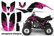 Load image into Gallery viewer, ATV Decal Graphics Kit Quad Sticker Wrap For Yamaha Raptor 660 2001-2005 DIAMOND FLAMES PINK BLACK-atv motorcycle utv parts accessories gear helmets jackets gloves pantsAll Terrain Depot